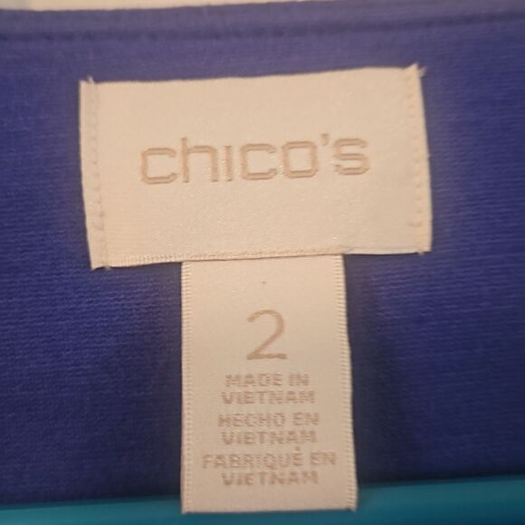 CHICO'S WOMAN BLAZER 2 BLUE - Picture 2 of 5